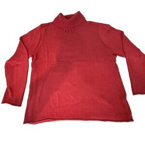 J.Jill Women's - Deep Rose Turtle Neck Sweater - Roll Hem Sweater - Size XL